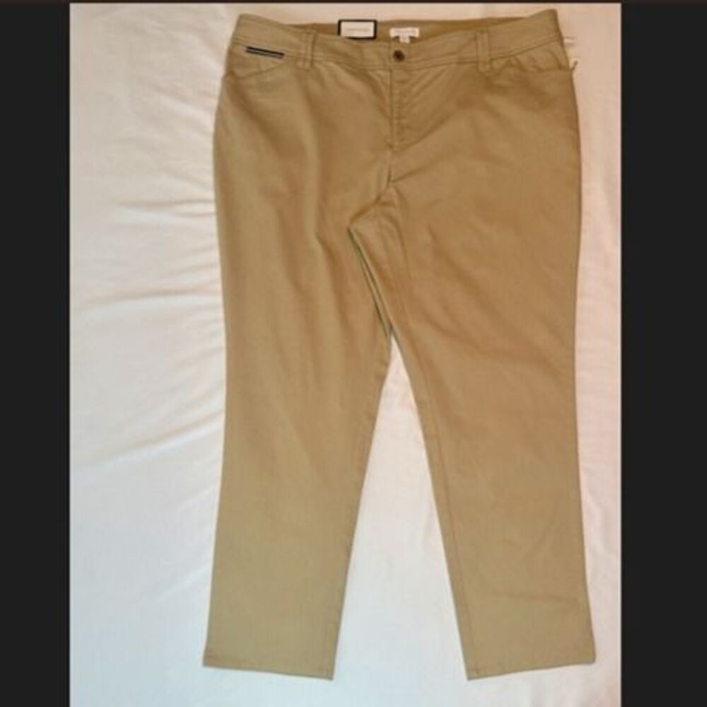NWT Charter Club Slim Leg tan pants. Size 18W